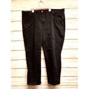 Womens Gloria Vanderbilt Amanda Pants Jeans Stretch Straight Leg Black 20W Short